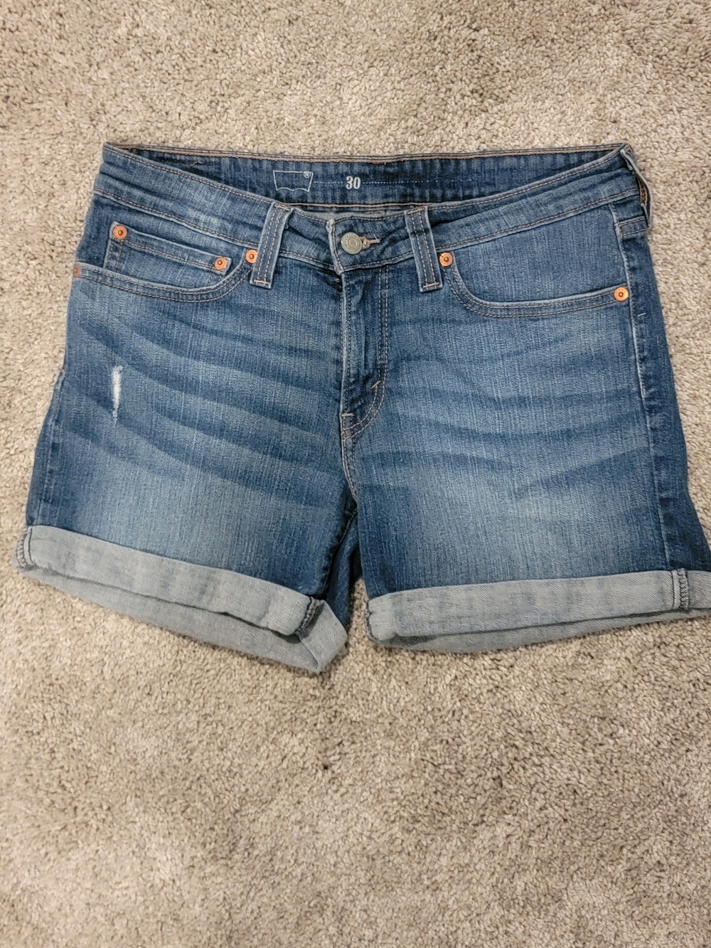 Bundle of Levi's/NY & Company: Women's Medium Rolled-Hem Denim Shorts